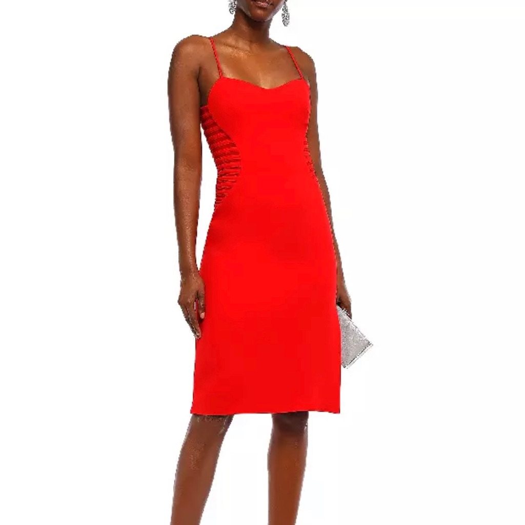 Halston Heritage Evening Collection Knee-Length Rose Red Gown